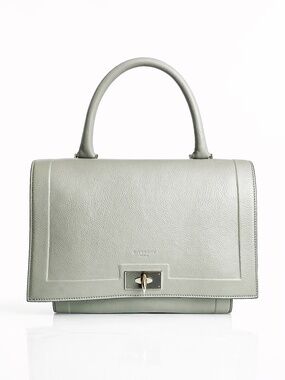 Givenchy Mini Shark Tooth Bag Satchel Top Handle Gray Leather SHW with COA